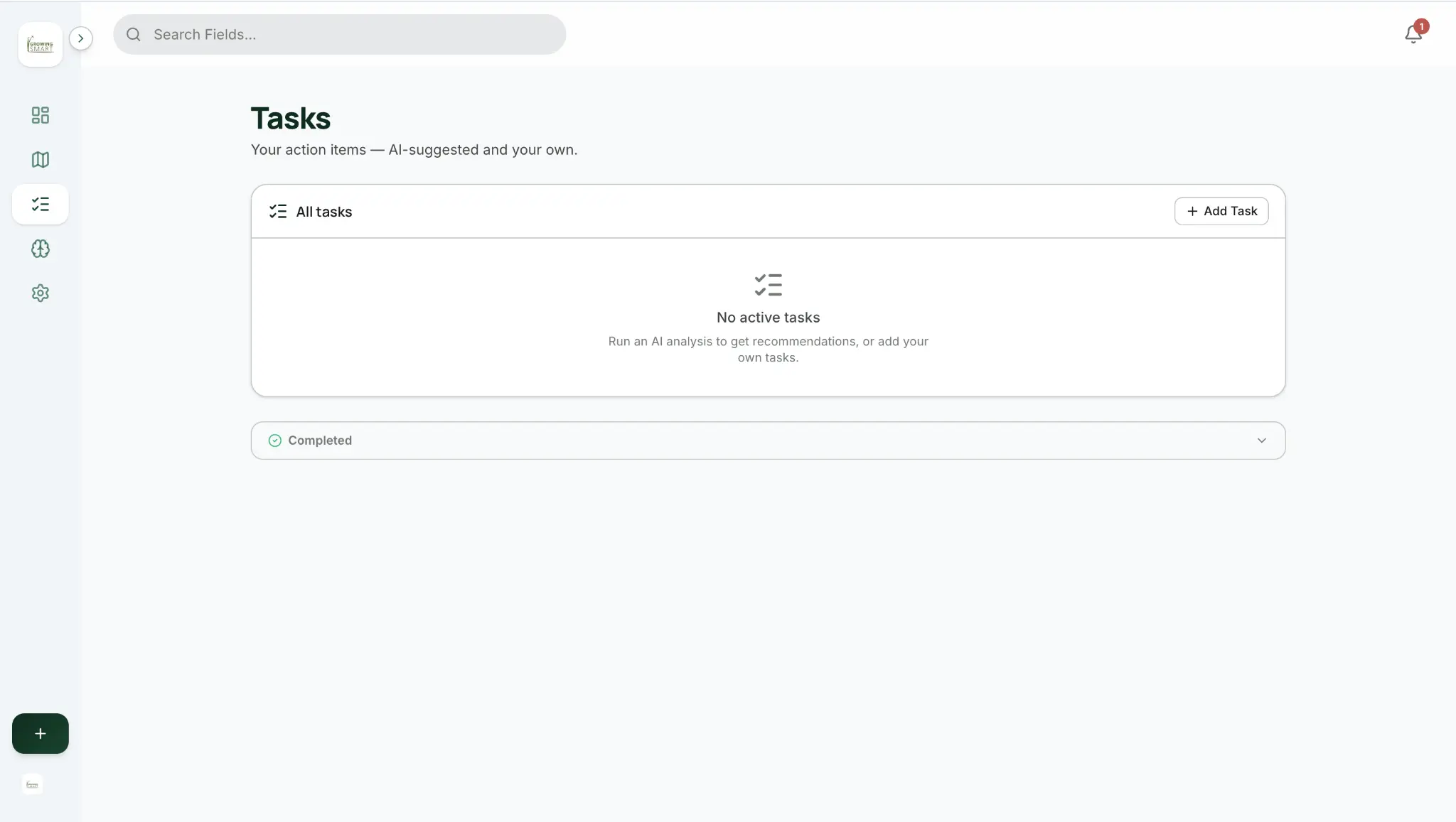 Growing Smart task management screen